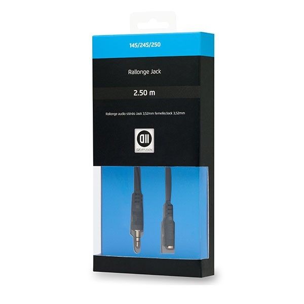 D2 Diffusion C ble Jack 3,5 mm m le/femelle 2.50 Fiches Or