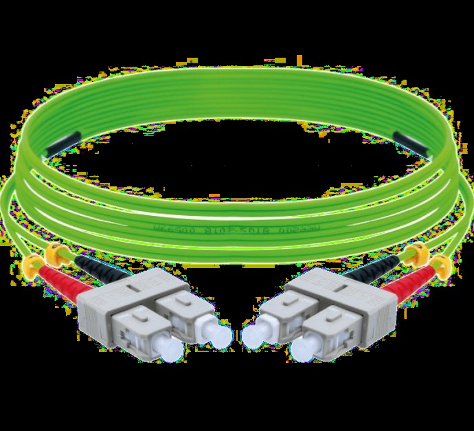 ekivalan Jarretière zip 2,0mm OM5 50/125 SC-UPC/ST-UPC LSZH lime 10m