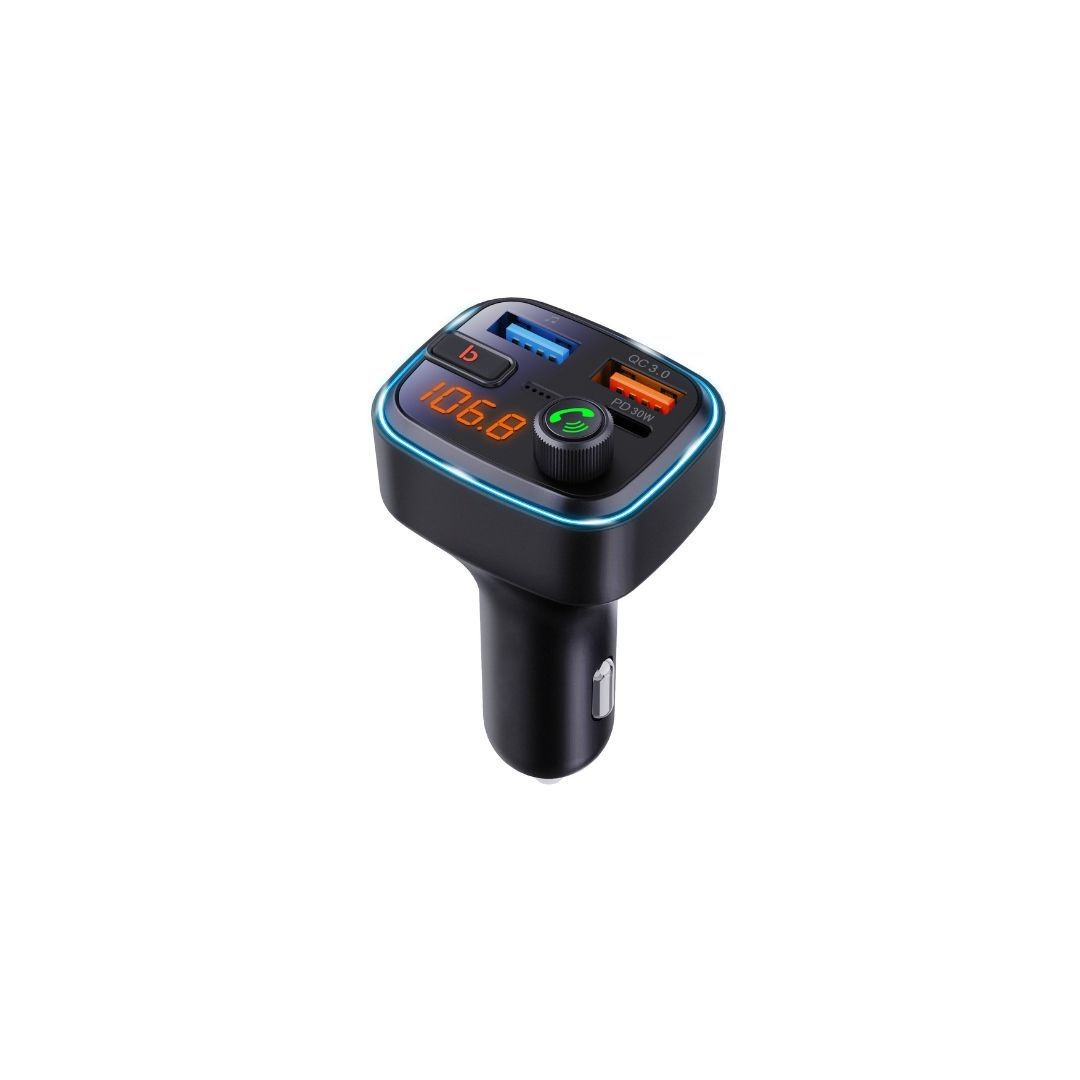 WE Tranmetteur FM Bluetooth V5.3 avec 2 ports USB-A et un port USB-C (PD30W)