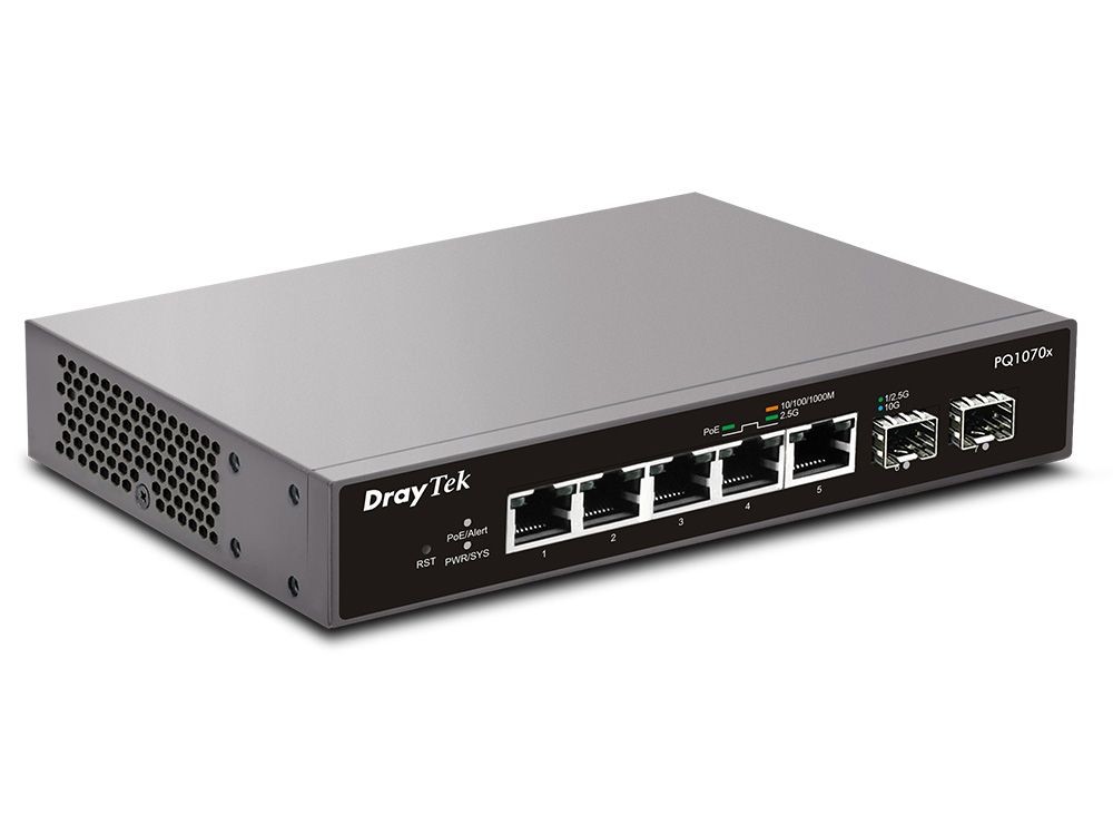 DrayTek Switch PoE   DrayTek VigorSwitch PQ-1070x  2*SFP+/ 5*2,5GBE retail