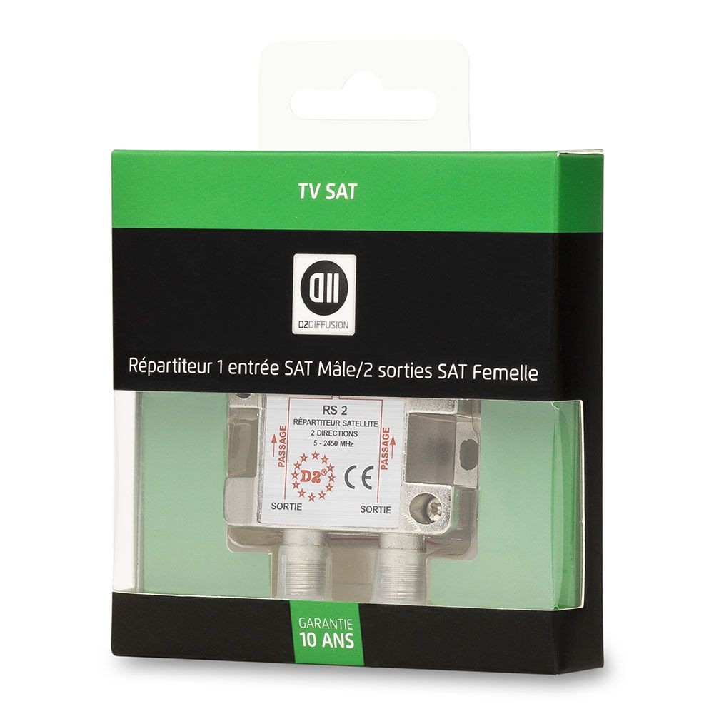 D2 Diffusion RÃ©partiteur SAT 1 entrÃ©e /2 sorties D2 Diffusion