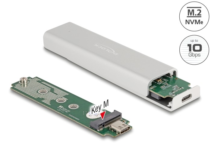 DeLock DELOCK Externes Gehäuse für M.2 NVMe PCIe SSD USB 10 Gbps