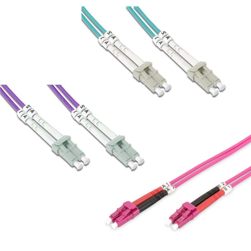 ekivalan Jarretière zip 2,0mm OM4 50/125 LC-UPC/LC-UPC LSZH magenta 20m