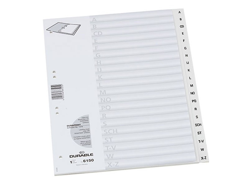 Durable DURABLE A-Z Register A4 Universallochung 20 Blatt farb. Verl