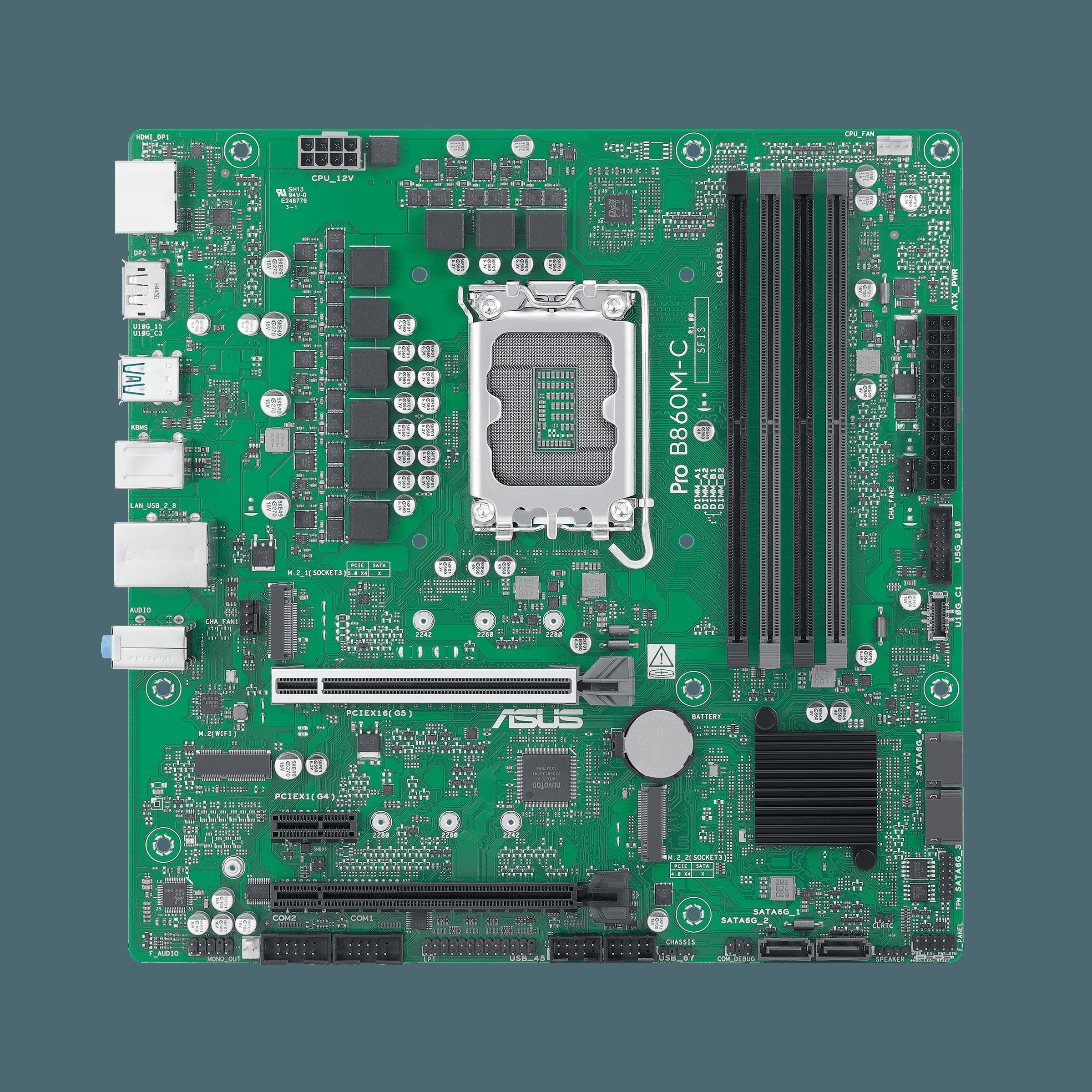 ASUS PRO B860M-C-CSM Intel LGA 1851 mATX motherboard DDR5 PCIe 5.0 2xM.2 1xHDMI 2xDisplayPort