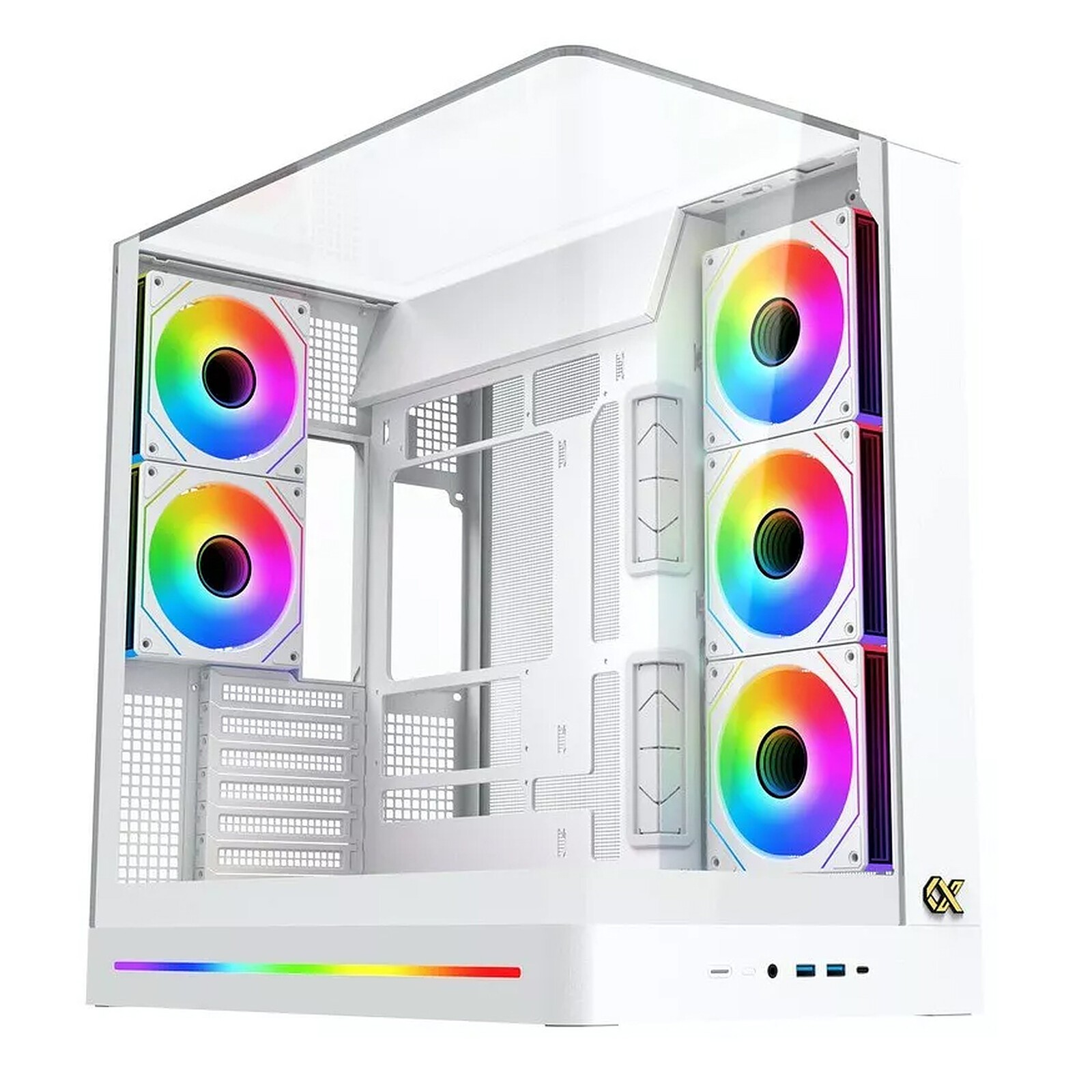 Xigmatek Boitier Moyen Tour E-ATX Pano II Air RGB avec panneaux vitrés (Blanc)