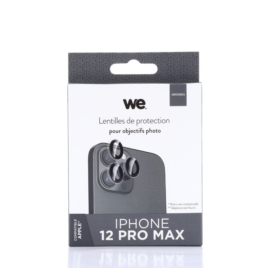 WE Protection d'objectifs appareil photo iPhone 12 PRO MAX transparent/noir