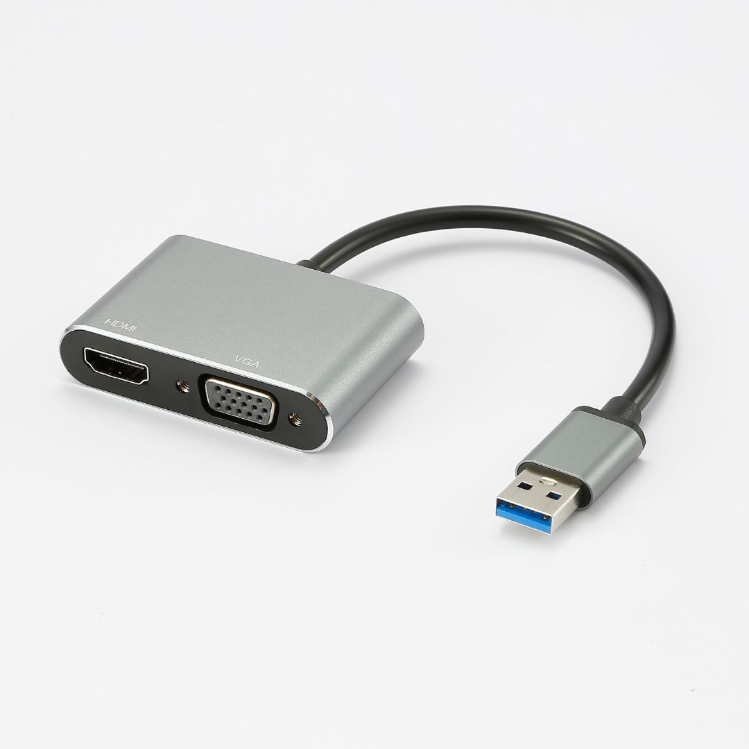 D2 Diffusion Adaptateur USB 2.0 male / HDMI F + VGA F HDMI 1920*1080P, adaptateur USB-C m le/