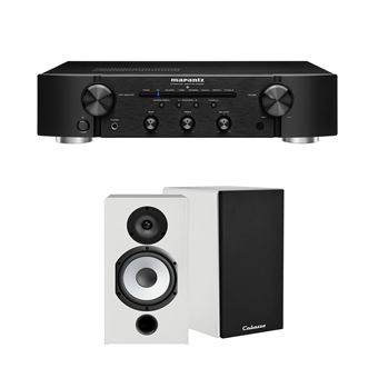 Marantz Un ampli  PM6007 Noir + une paire d'enceintes bibliothèque Cabasse Antigua MT32/2 Blanc mat