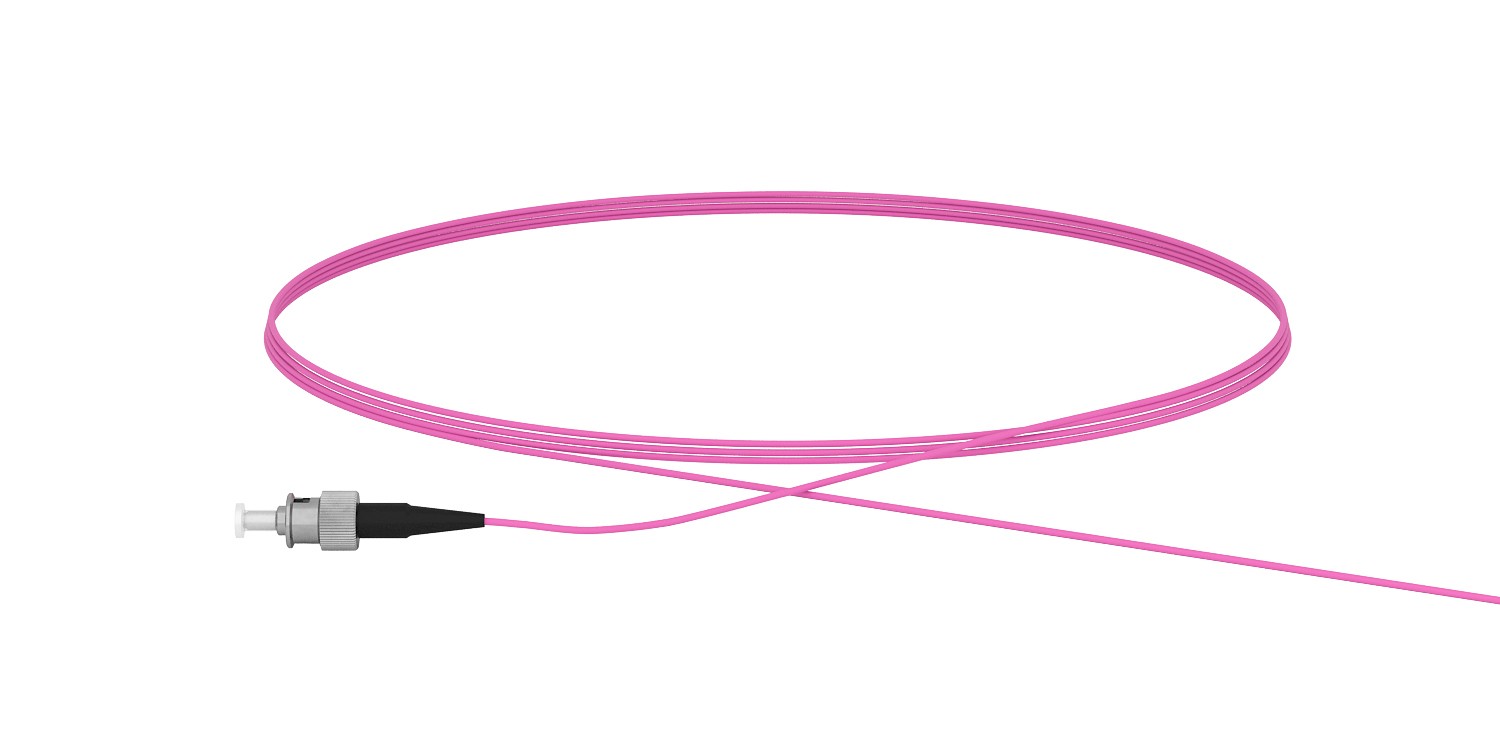 ekivalan Pigtails OM4 50/125 LC-UPC Low Loss 900µm magenta 2m