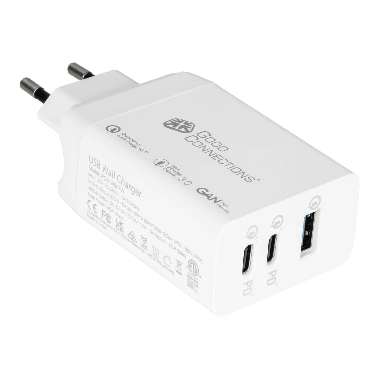 GOOD CONNECTIONS USB-Desktop-Schnellladestation 65W 3Port