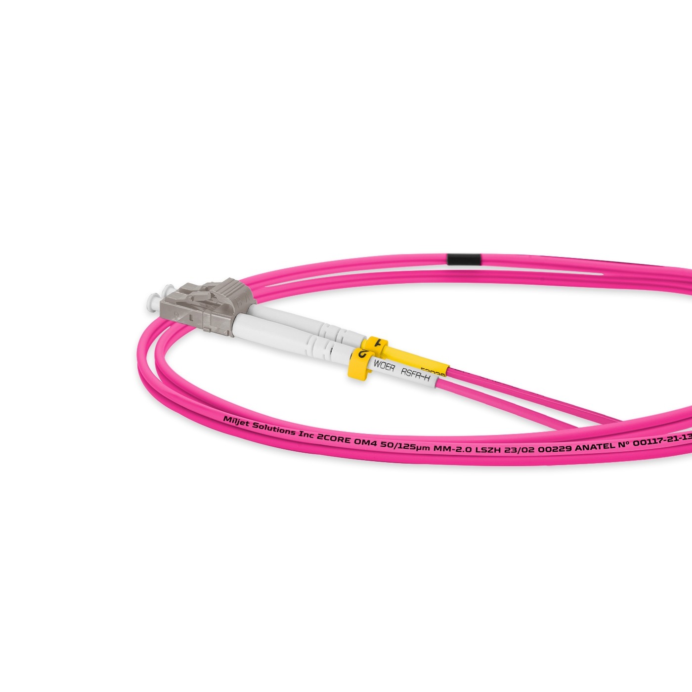 ekivalan Jarretière zip 2,0mm OM4 50/125 LC-UPC/LC-UPC LSZH magenta 30m