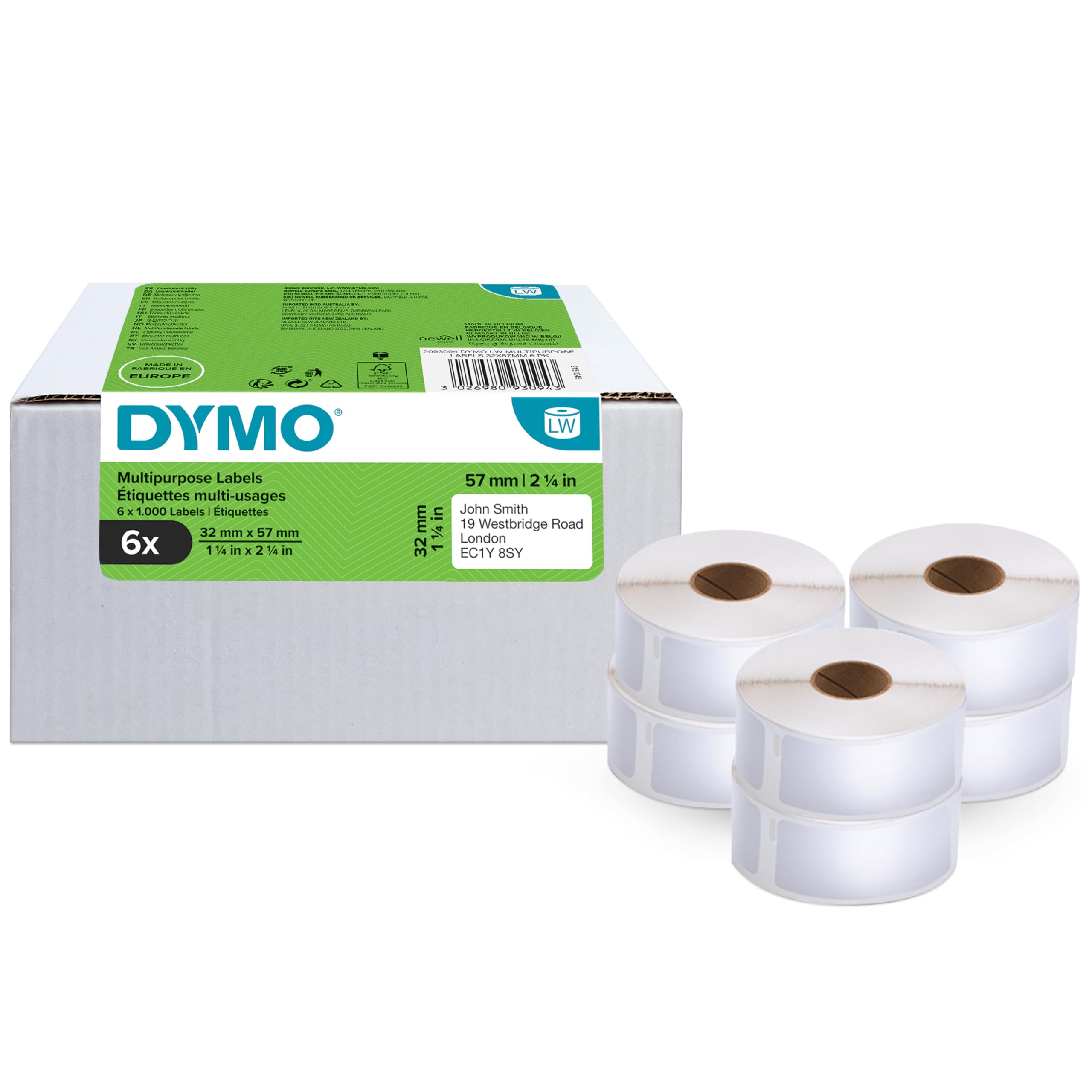DYMO DYMO LW-Vielzwecketiketten Vorteilspack 32x57mm 6Rl 1000St/R