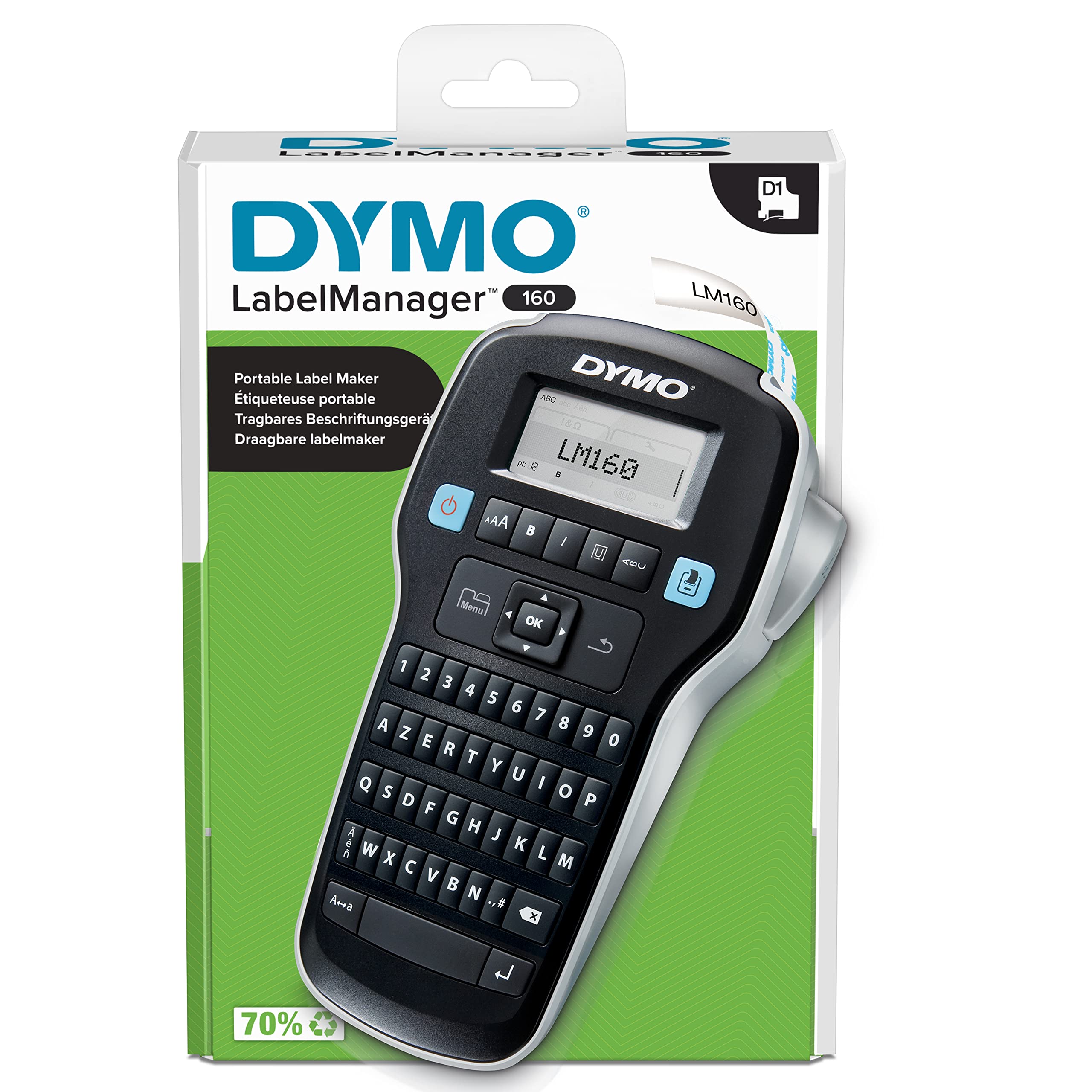 DYMO DYMO LabelManager 160  6/9/12      mm D1-Bänder Azerty