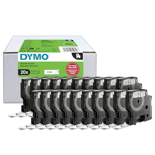 DYMO D1 BK/WHI 12MMX7M 20 PK