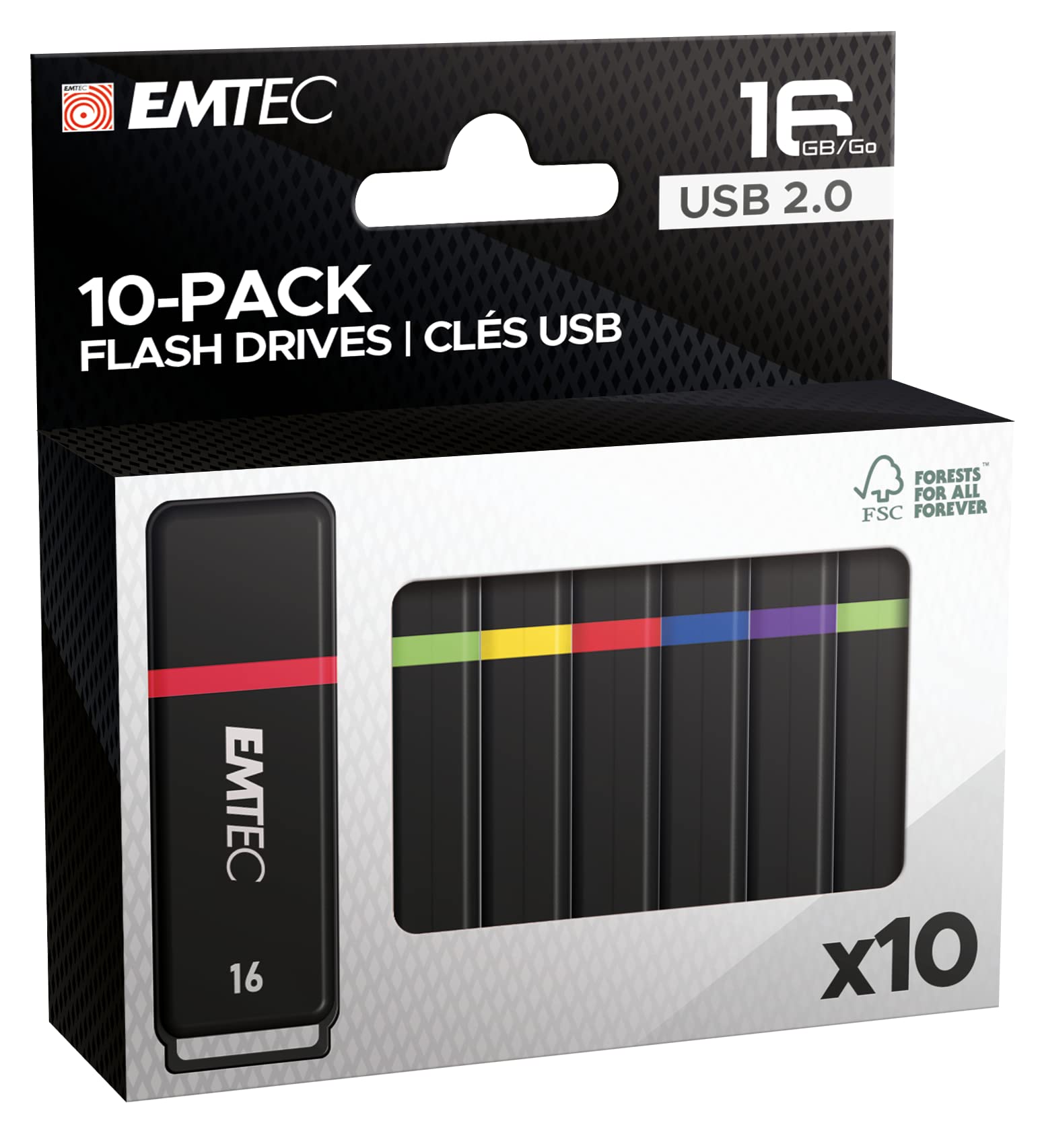 EMTEC USB2.0 K100 16GB P10 10-pack color box retail
