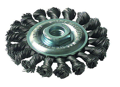Tivoly - Brosse Circulaire - Fil Acier Torsadé -D95mm - Alésage M14 - Pour Décapage Intensif des Métaux