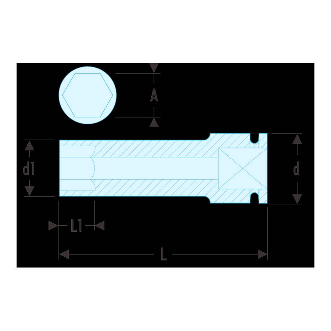 FACOM Douille IMPACT 1/2' convexe 17 mm