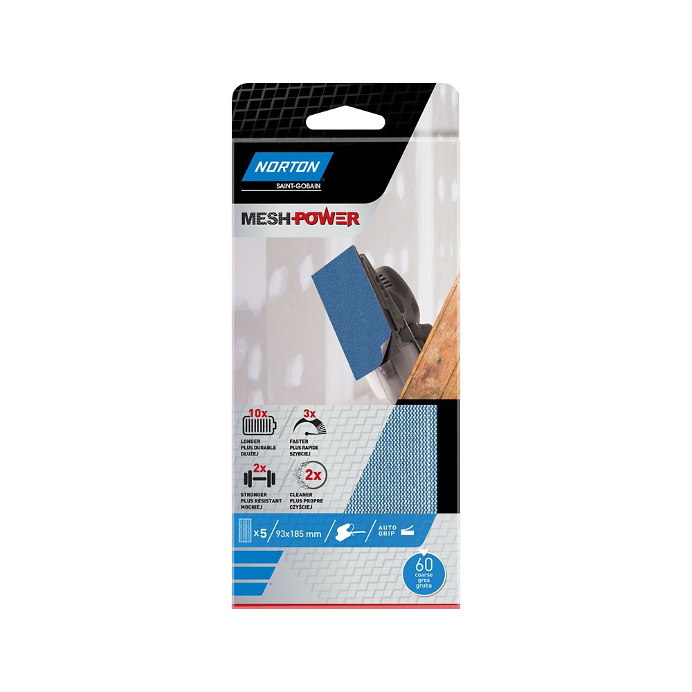 Norton Maille abrasive 1/3 93 x 185 mm, Grain 60