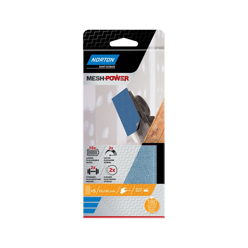 Norton Maille abrasive 1/3 93 x 185 mm, Grain 180