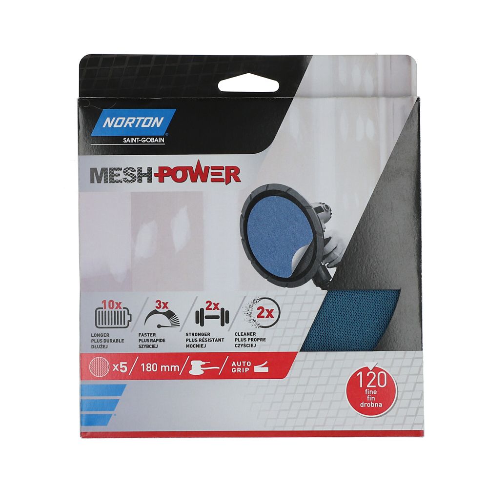 Norton Abrasif pour ponceuse excentrique ø 180 mm, Grain 120