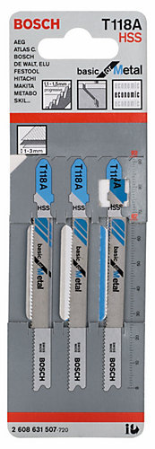 Bosch 3 lames scie sauteuse métal T droite