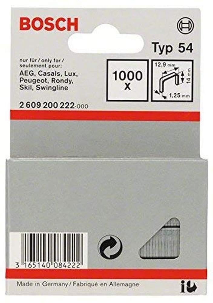 Bosch Professional Agrafes 14 / 12,9 mm 1000 pièces Type 54
