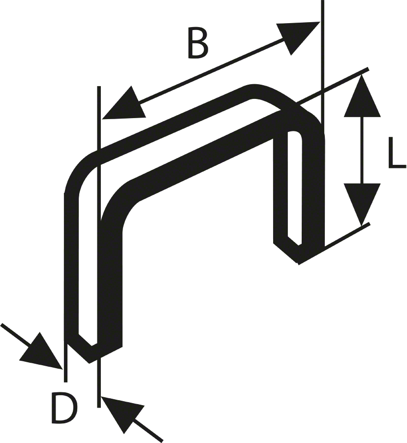 Bosch Professional Agrafe à fil plat de type 57 10,6 x 1,25 x 14 mm 1000 pièces