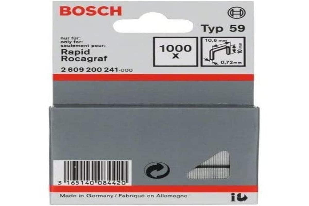Bosch Professional Agrafe à Fil Fin de Type 59, 10.6mm x 10mm, Lot de 1000