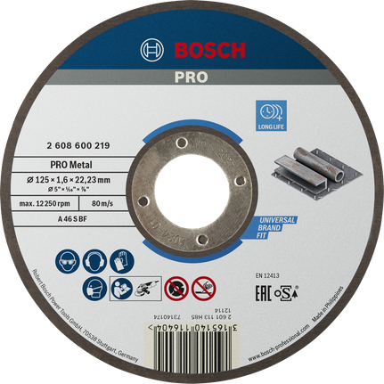 Bosch Professional Disque à Tronçonner à moyeu plat expert for metal AS 46 S BF 125 mm 1,6 mm