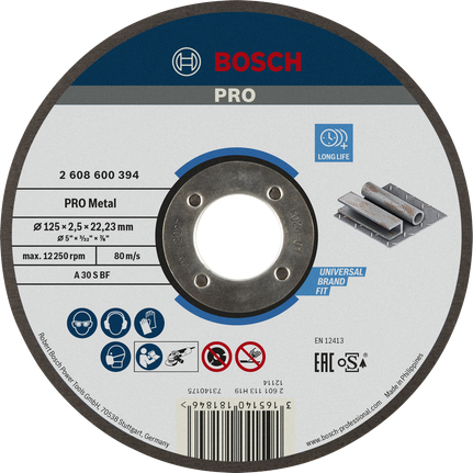 Bosch Expert 2608600394 Disque à Tronçonner à moyeu plat expert for metal A 30 S BF 125 mm 2,5 mm