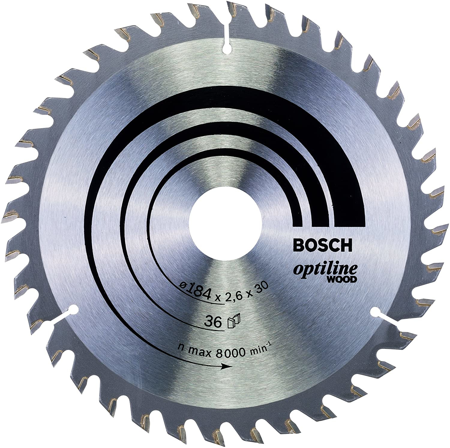 Bosch Lame de scie circulaire Optiline Wood pour scies circulaires à main 184 x 30 x 2,6 mm 36