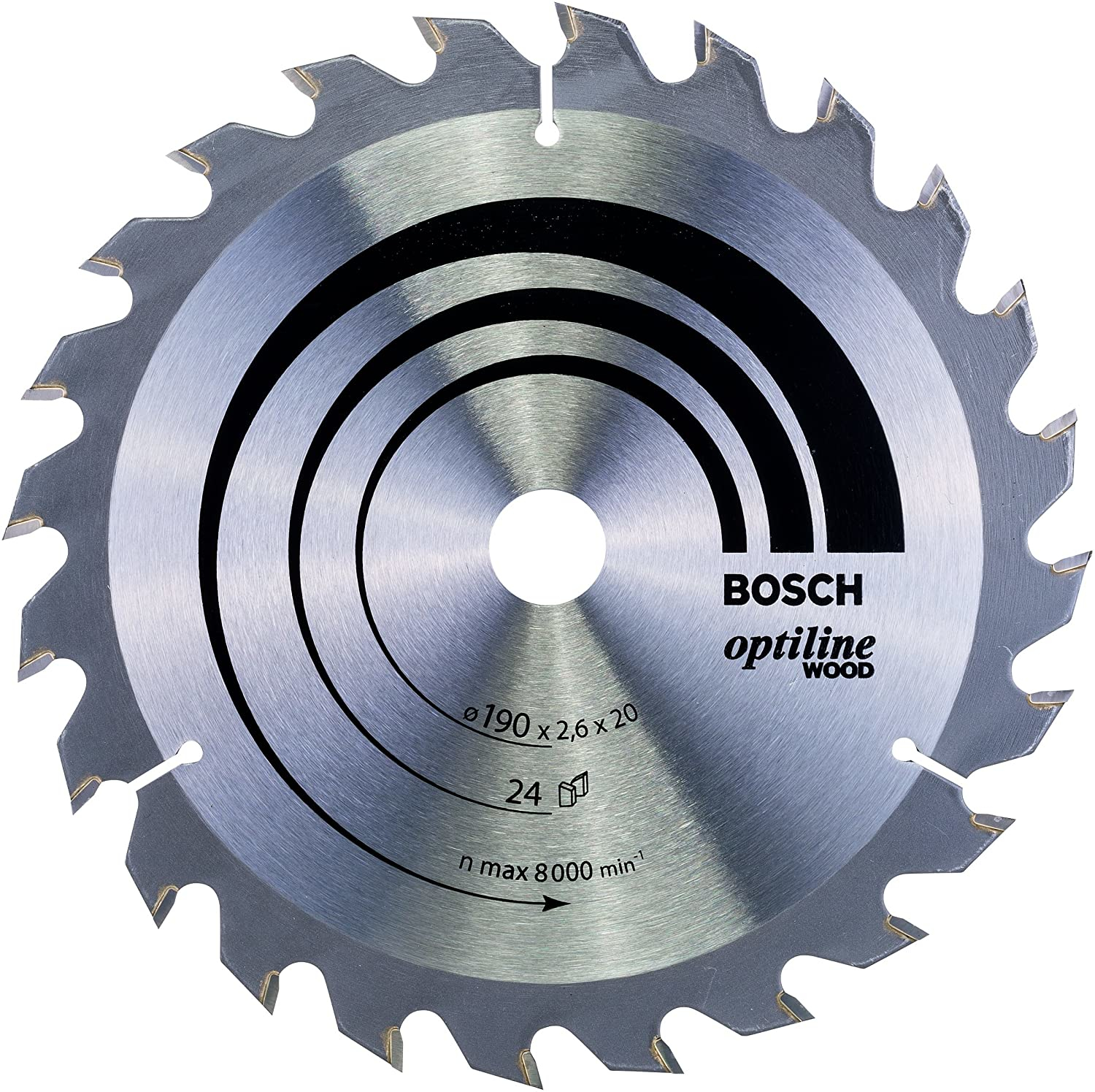 Bosch Lame de scie circulaire 190x20x2,6mm Optiline Wood pour le bois 24 dents
