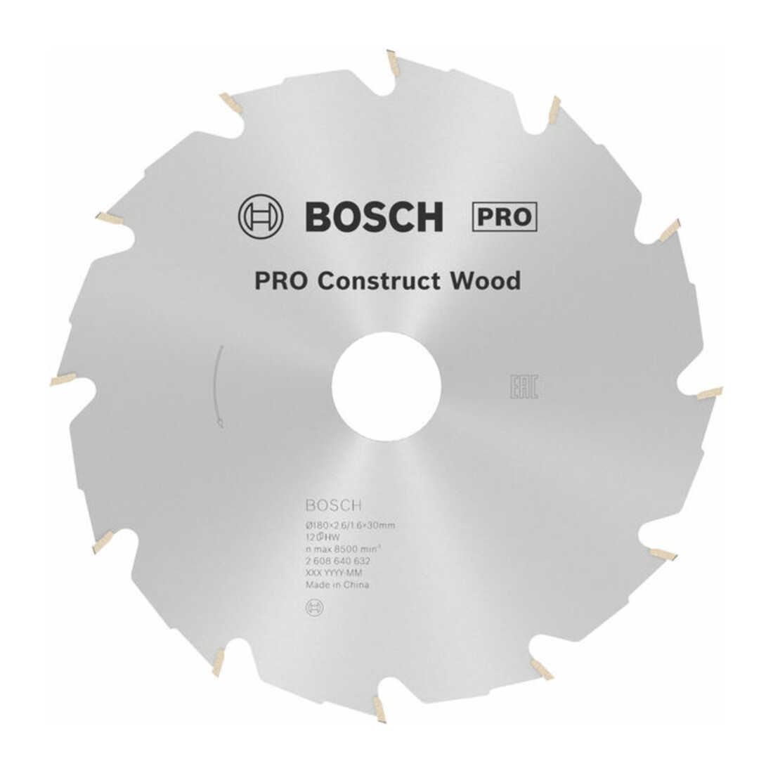 Bosch Lame de scie circulaire Construire bois 180 x 30/20 x 2,6 mm 12
