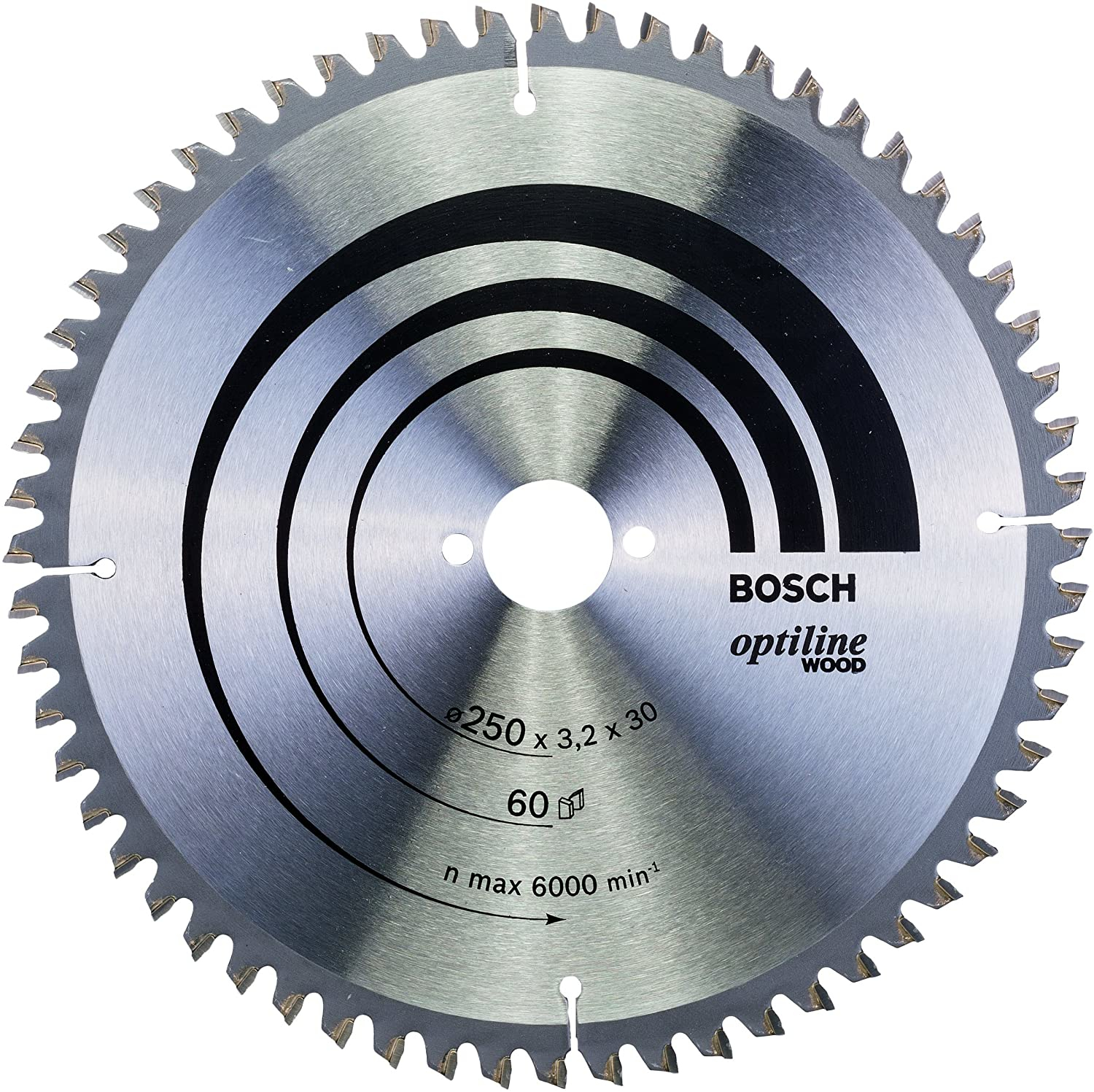 Bosch Lame de scie circulaire 250x30x3,2mm Optiline Wood pour le bois 60 dents