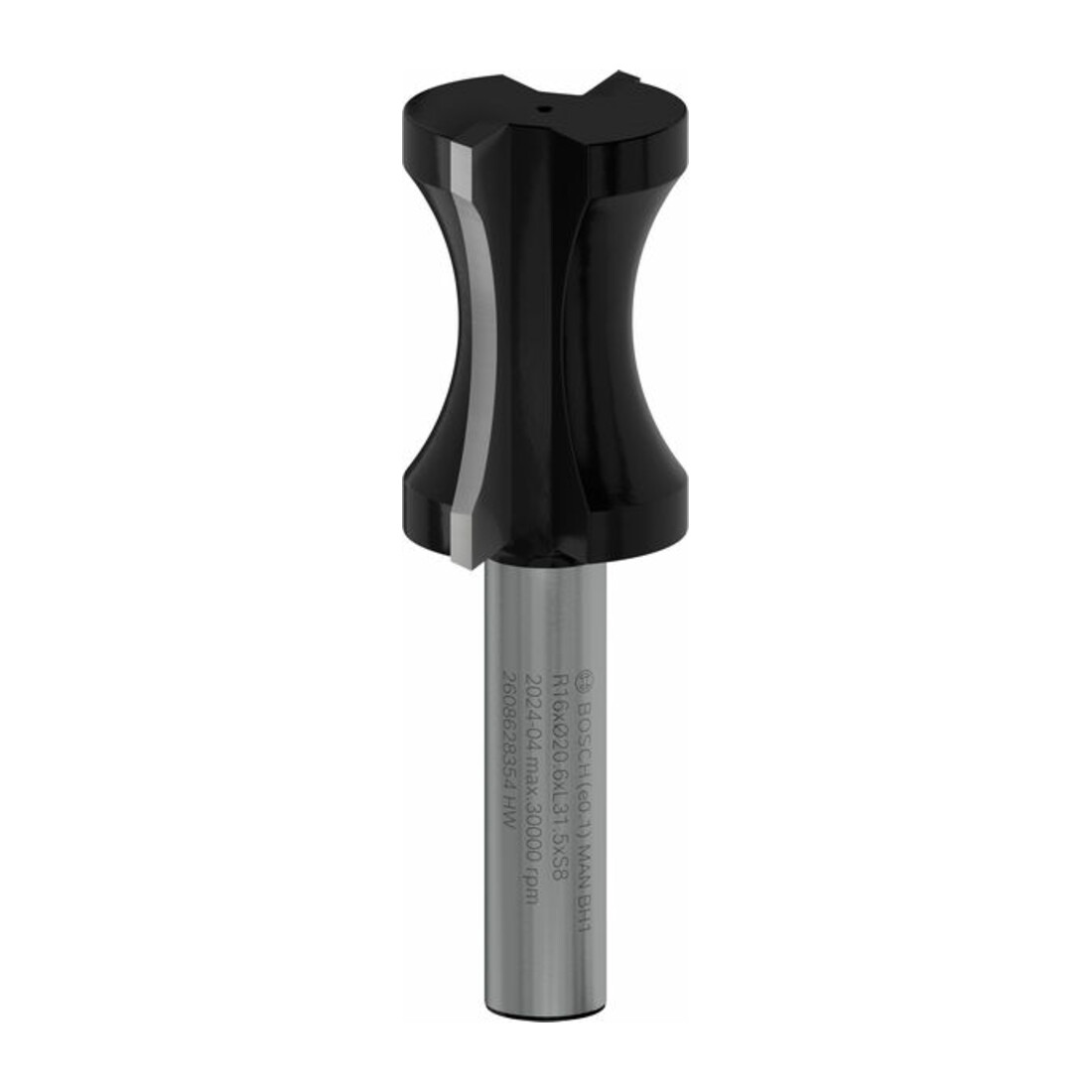 Bosch Fraises à moulurer plein rond 8 mm, R1 18,3 mm, D 20,6 mm, L 32 mm, G 63,5 mm