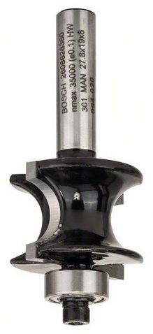 Bosch Fraise à moulurer demi-rond 8 mm, R1 6 mm, L 19 mm, G 63 mm