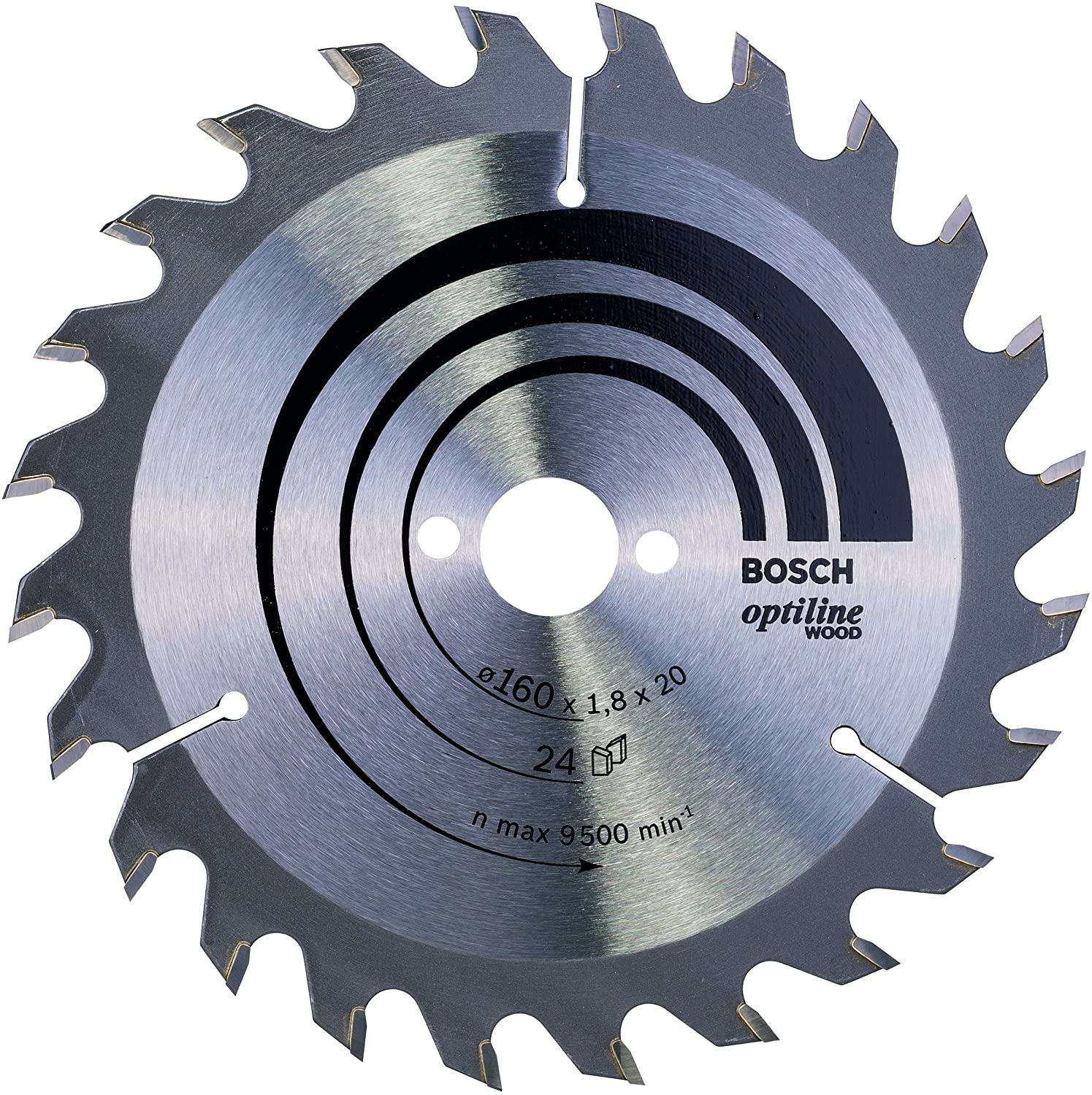Bosch Lame de scie circulaire 160x20x1,8mm Optiline Wood pour le bois 24 dents