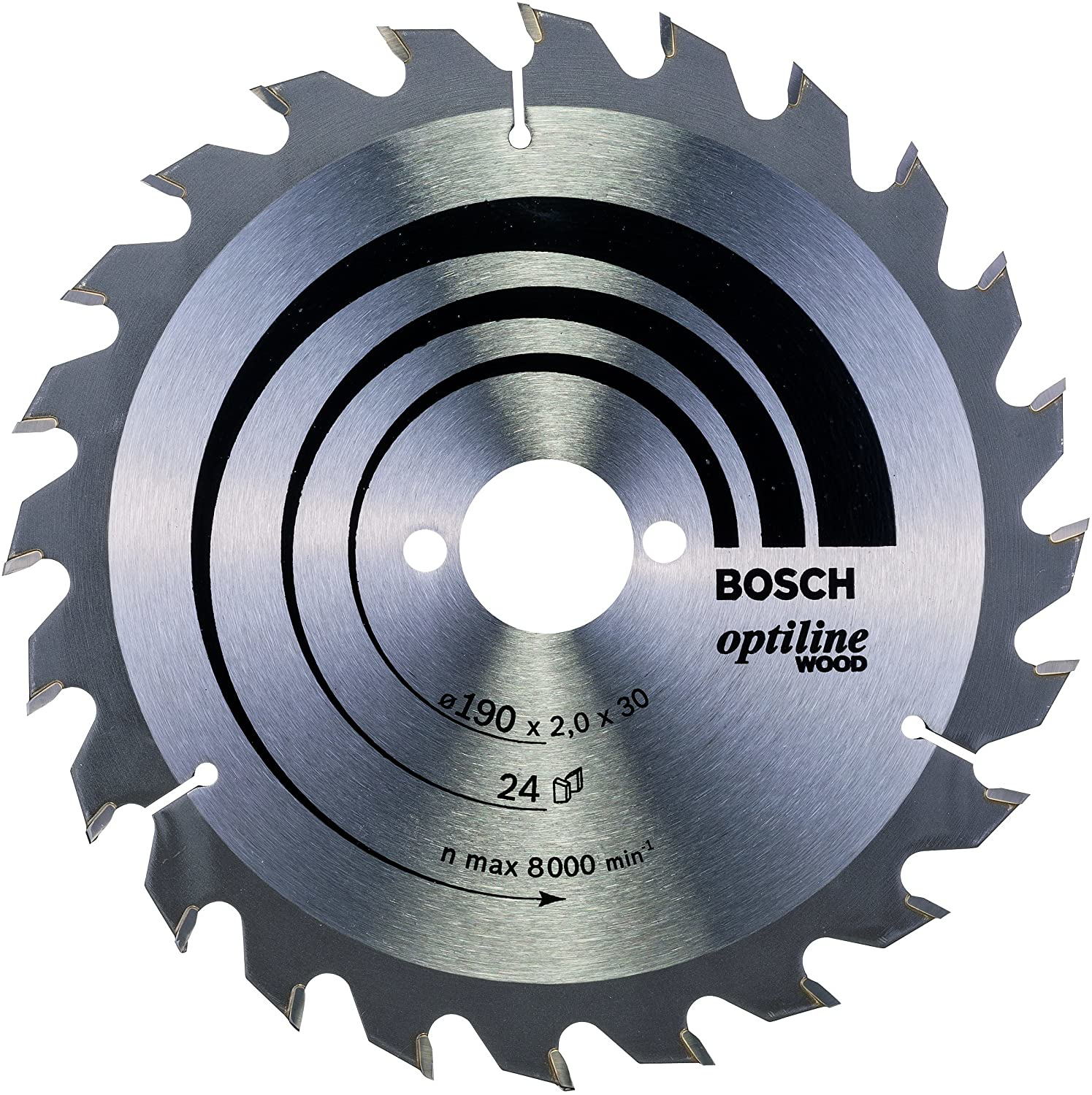 Bosch Lame de scie circulaire 190x30x2mm Optiline Wood pour le bois 24 dents