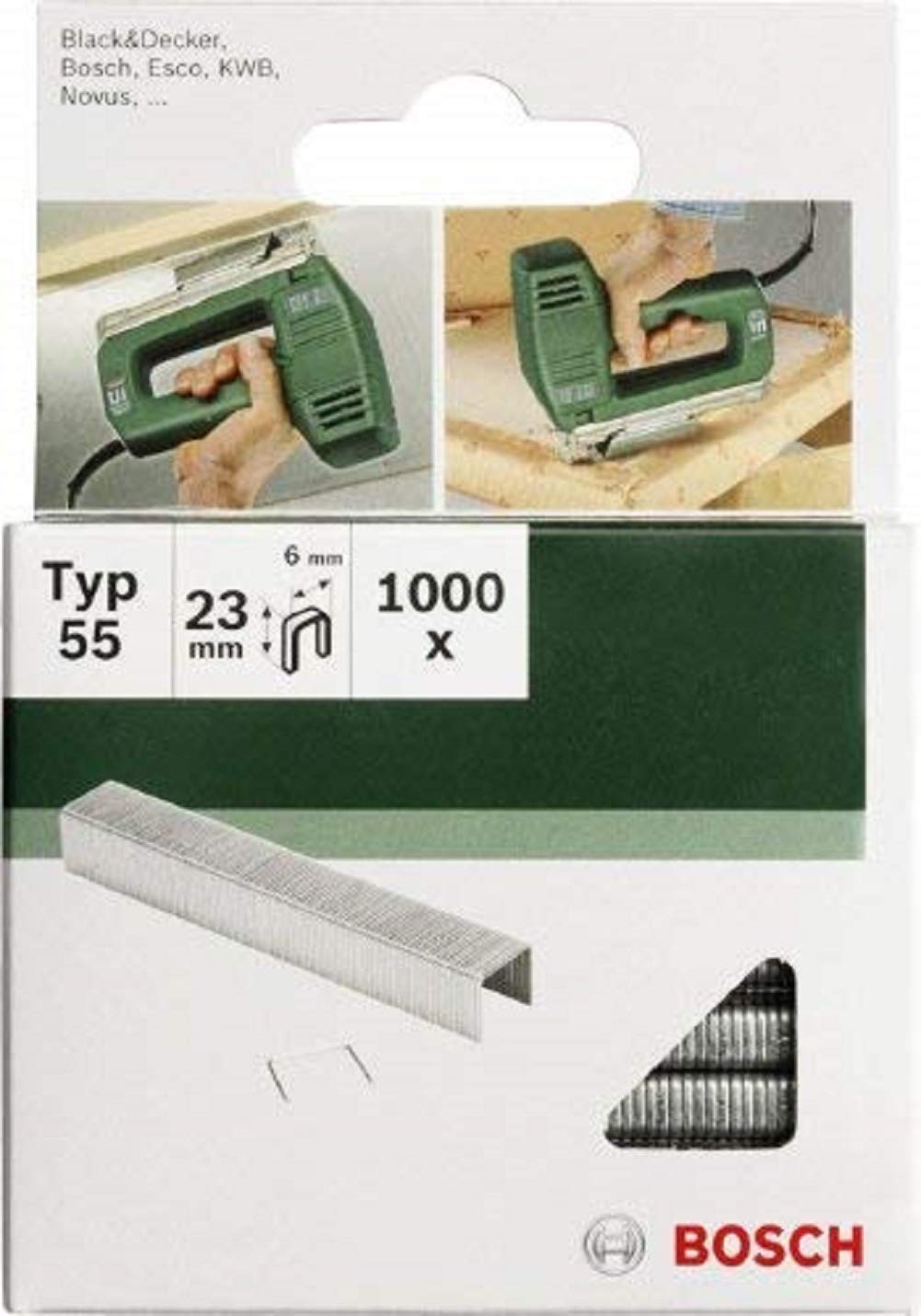 Bosch Professional Set de 1000 agrafes à dos étroit Type 55