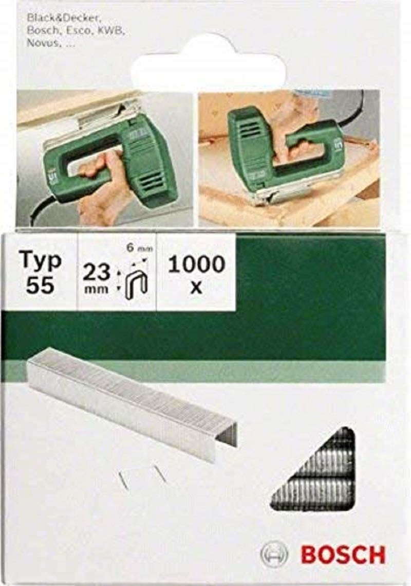Bosch Professional Set de 1000 agrafes à dos étroit Type 55