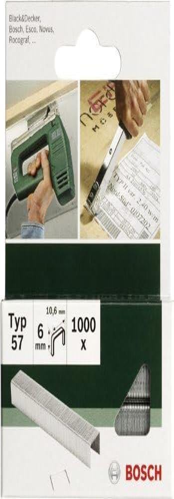 Bosch Professional Set de 1000 agrafes à fil plat Type 51 Largeur 10 mm Epaisseur 1 mm Longueur 14 mm