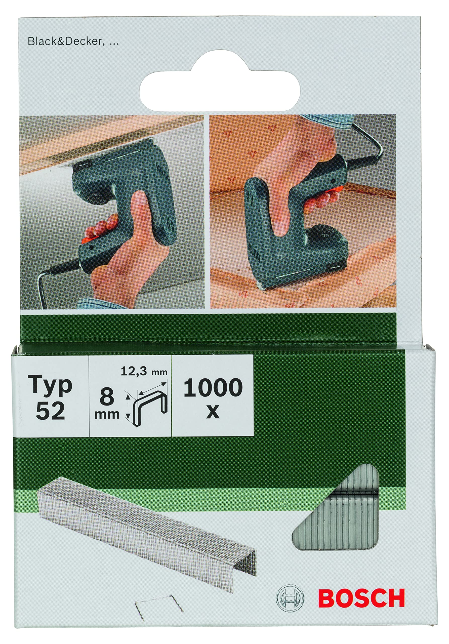 Bosch Professional Set de 1000 agrafes à fil plat Type 52