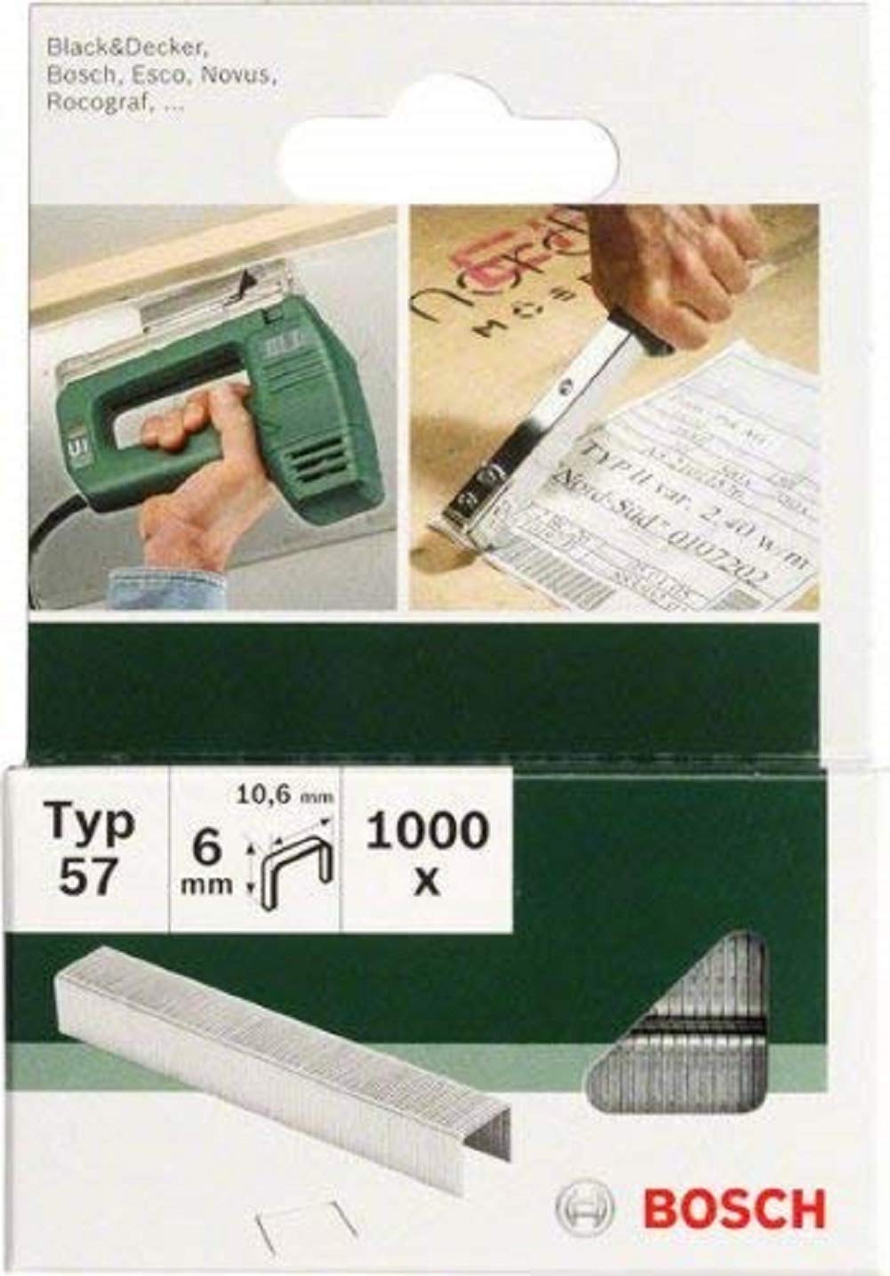 Bosch Professional Set de 1000 agrafes à fil plat Type 57