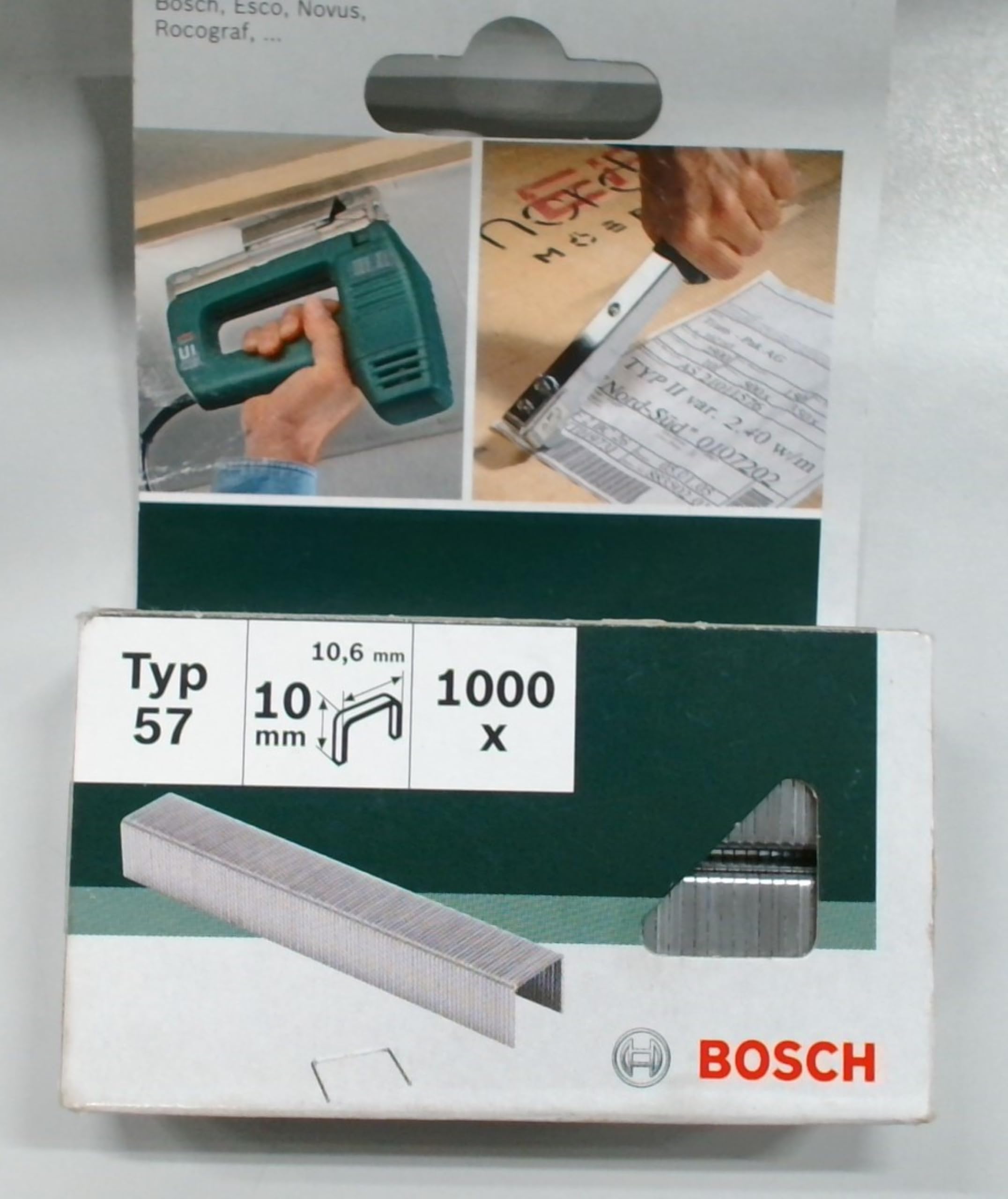 Bosch Professional Set de 1000 agrafes à fil plat Type 57