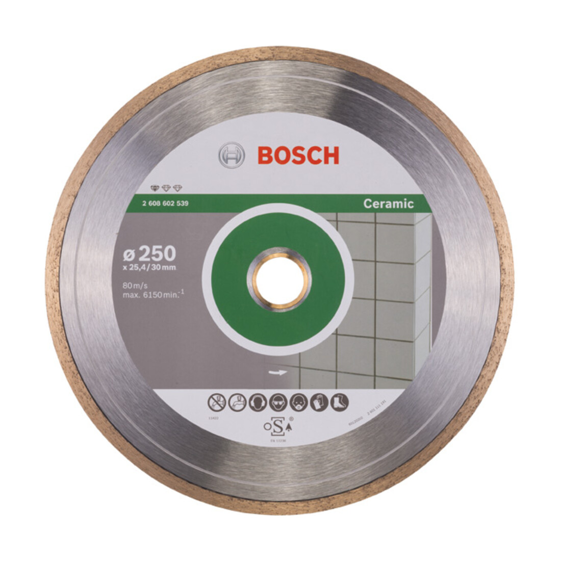 Bosch Lame de scie diamant Standard pour céramique 250 x 30 + 25,40 x 1,6 x 7 mm