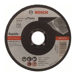 Bosch Professional Disque à tronçonner Standard pour Inox - Rapido