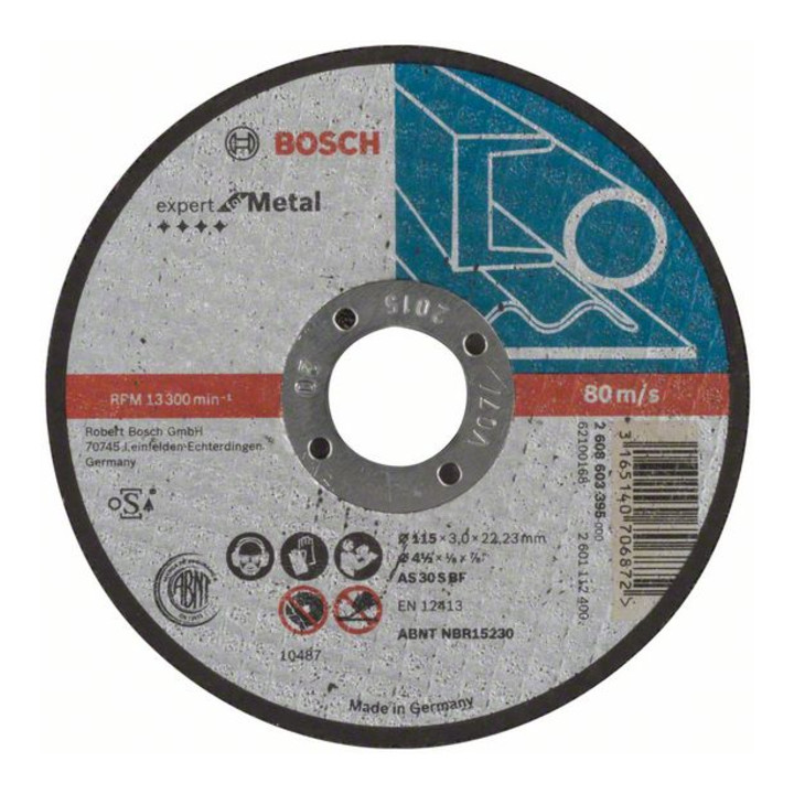Bosch Disque à tronçonner à moyeu plat Expert for Metal AS 30 S BF, 115 mm, 3,0 mm