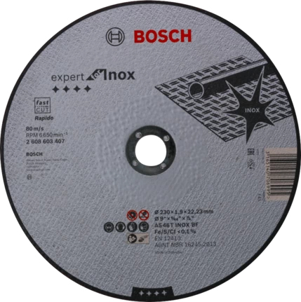 Bosch Expert 2608603407 Disque à tronçonner à moyeu plat expert for inox rapido AS 46 T inox BF 230 mm 1,9 mm