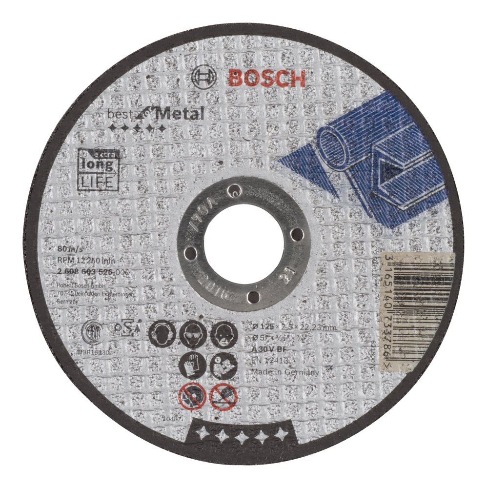 Bosch Professional 2608603526 Disque à tronçonner à moyeu plat best for metal A 30 V BF 125 mm 2,5 mm